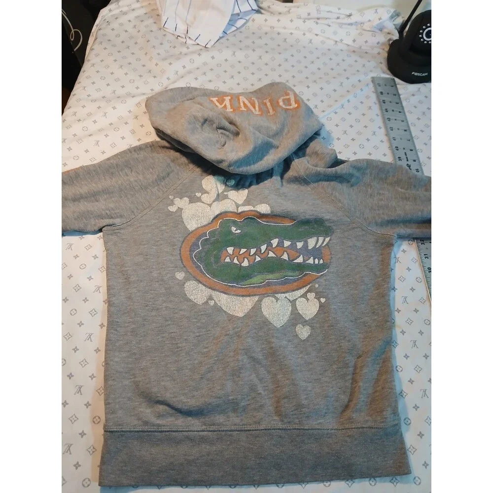 PINK Victoria's Secret University of Florida Gators Zip Hoodie Gray Blue Medium